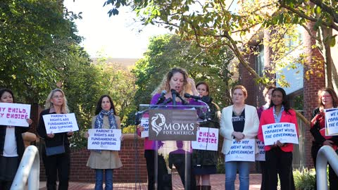 Moms Hold Press Conference in front of NSBA Headquarters