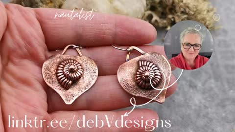 Handmade Nautilus Copper Earrings