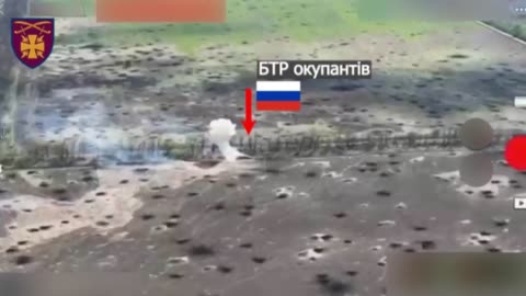 Russian APC Takes Direct Hit by Ukrainian Tank