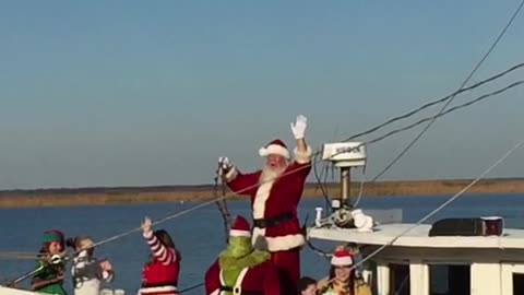 Santa in a Fishing Boat, Merry Fishers!!!