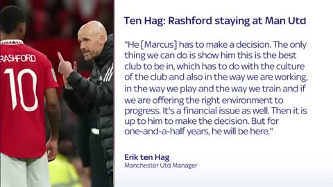 Erik ten Hag confirms that Marcus Rashford will be at Manchester United next season