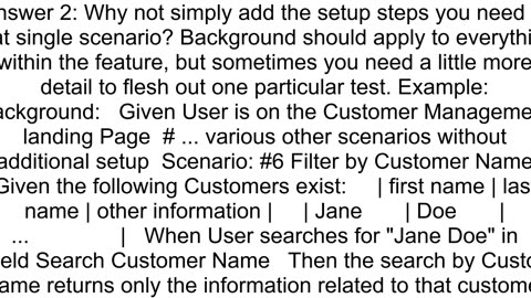 Can a Background step relate to only certain test scenarios in a Cypress feature file