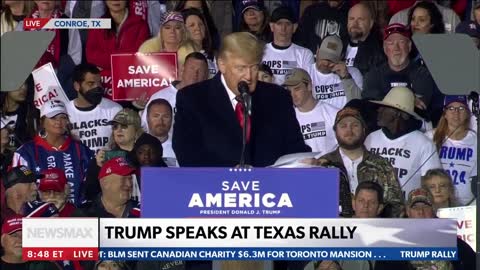 WATCH: President Trump reads "the Snake poem" to a record setting crowd in Conroe, Texas