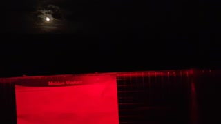 Moon overlooking Meldon viaduct night time. DARTMOOR