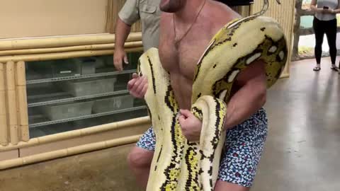 Workingout with a Snake at Zoo