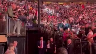 PRESIDENT DONALD TRUMP AND TUCKER CARLSON COMING OUT TO KID ROCK at MADISON SQUARE GARDEN AT UFC