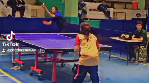 Little girl Playing Table Tennis. Follow the channel #tabletennis