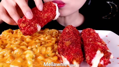 ASMR GIANT CHEETOS CHEESE STICKS, CHEESY CARBO FIRE NOODLE