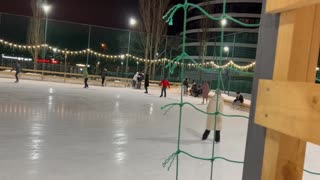 skating in the snow