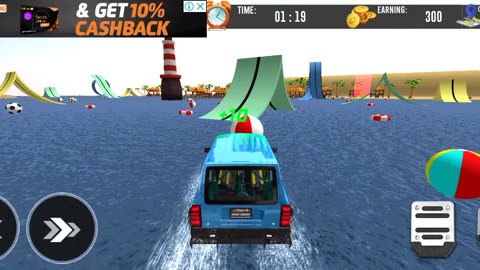 Water car playing game video relexing .