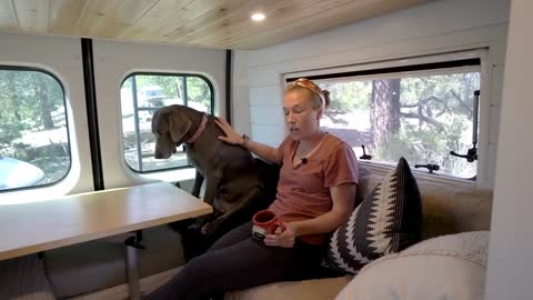 Tiny Home Tour- Solo Female Living Van Life in her Promaster with Bed Lift