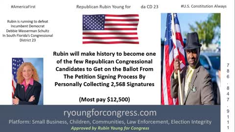 Rubin Is Close to Qualifying to Run in FL CD23 By Getting 2,568 Signed Petitions