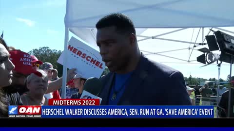 Herschel Walker discusses America, Sen. Run at Ga. ‘Save America’ event
