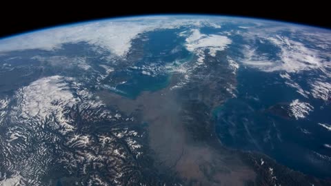 The earth and the moon from the international space station