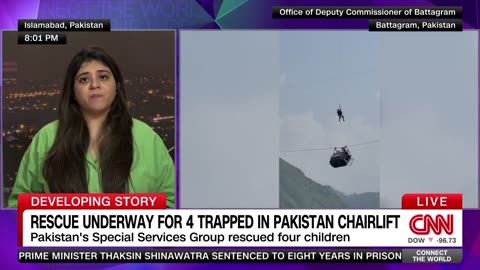 See moment a child was rescued from a dangling cable car