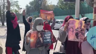 Taliban disperse women protesting outside Iranian embassy in Kabul
