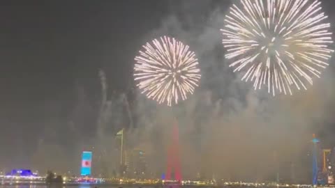 Drone Show at Doha Corniche _ FIFA World Cup Qatar 2022 _ Fireworks and Drone Show _ Water Show