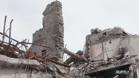 Footage from the destroyed Drama Theater in Mariupol, Ukraine.