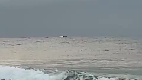 Footage of an Israeli warship engaging a boat from Gaza attempting an infiltration.