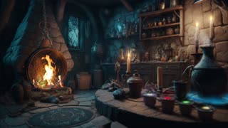 Medieval Alchemist Ambience ~ ASMR, Crackling Fire, Alchemy soundscape