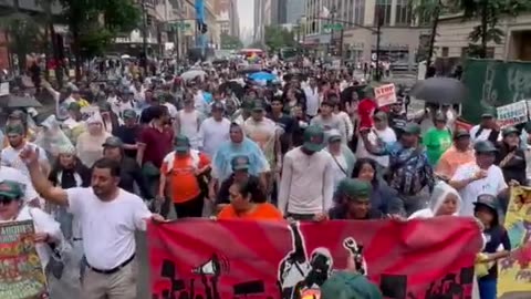 New York City illegals have taken over Time Square demanding the end of ICE