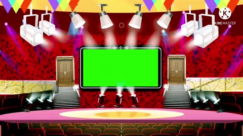 Green screen stage with lighting performance stage so beautiful stage, by subbutrue