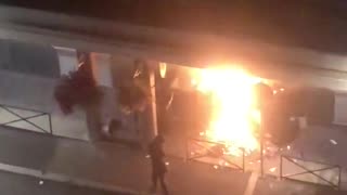 Police Station set on fire in France