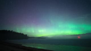 Timelapse video captures Northern Lights shimmering above Maine's Sebago Lake