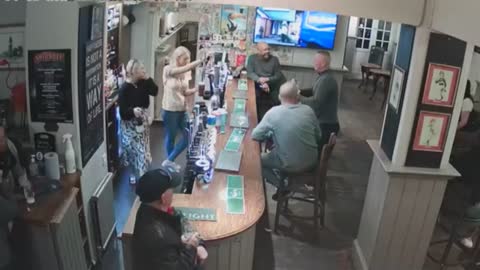 Guy Drops a Glass Cup While Holding a Few Together
