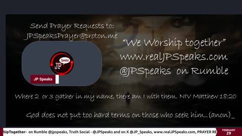 We Worship Together /w JP Speaks 2/29/2024