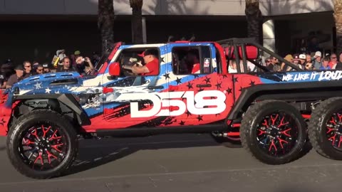 Witness the Epic SEMA Cruise as Hottest Custom Vehicles Roll Out of the Convention Center!"