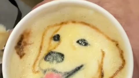 Dog coffee art is wild!