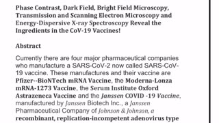 Study shows graphene oxide is present in the covid vaccines