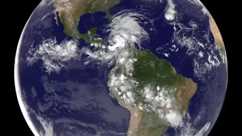 Satellite sees global view of sandy's life to landfall.