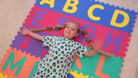 Diana Exercises and learns the English Alphabet - Kids Learning Videos