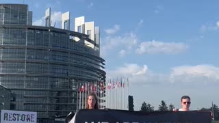 Greta Thunberg gives speech on proposed nature law during rally outside European Parliament