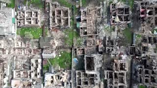 Drone footage shows devastation in war-torn Irpin