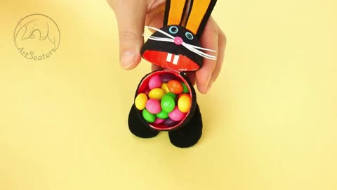 Cute Candy Filled Easter Bunny DIY Fun and Easy Craft / Simple Step by Step / How to