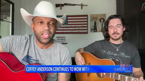 REAL AMERICA -- Dan Ball W/ Coffey Anderson, Coffey Talks His New Song, 'Blue Suede Boots,'
