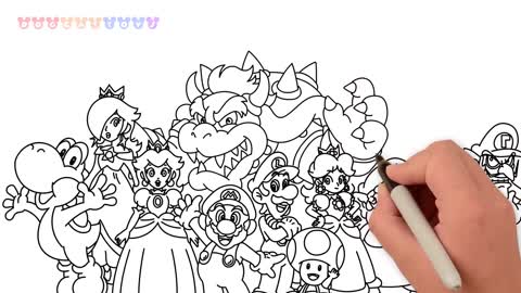How to Draw Super Mario Characters | Drawing Coloring Pages Videos for Kids / MakeEverything