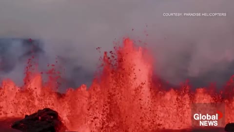 Mauna Loa volcano: Aerial video shows stunning close-up view of eruption