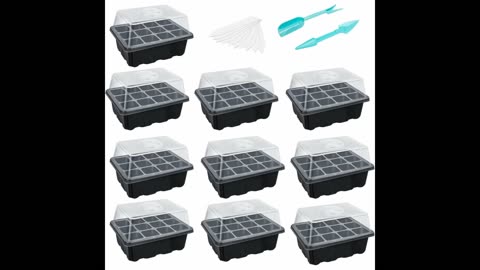 5 Packs Seed Starter Tray Seed Starter Kit with Humidity Dome (60 Cells Total Tray) Seed Starti...
