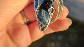 Pietersite Wire Wrap Necklace