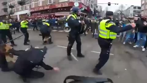 The Netherlands. 12.03.2023. The peaceful protest was dispersed by force...