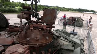 Captured Russian artillery displayed in Prague