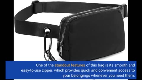 Buyer Comments: Black Belt Bag with Adjustable Strap, Pander Nylon Mini Fanny Pack for Outdoors...