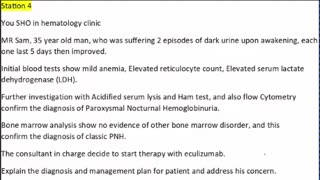 ST4.Talk to a 35 year old man with episodic dark urine and hemolytic anemia and diagnosed with PNH