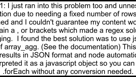 convert array_agg output to array and not string