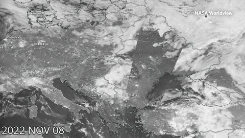 NASA timelapse shows Ukraine in darkness