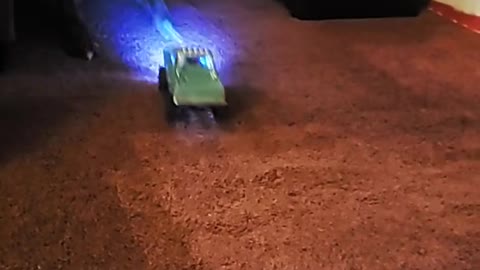 Puppy Likes Playing with RC Truck